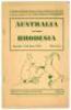 Australian Association Football tour of South Africa & Rhodesia 1950. Official programme for the match Rhodesia v Australia played at Bulawayo, 17th June 1950. Comprises pen pictures of the Australian and Rhodesia teams, statistics, advertising etc. The 4