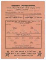 Tottenham Hotspur. Season 1945/46. Seventeen single sheet programmes for home Football League (South) and one F.A. Cup matches v Wolverhampton Wanderers, Leicester City, West Ham United, West Bromwich Albion, Birmingham City, Swansea Town, Brentford, Chel