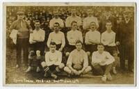 Tottenham Hotspur v Hull City, F.A. Cup 1st round 1907. Early mono real photograph postcard of the team and officials, standing and seated in rows, for the match played at White Hart Lane, with printed title ‘Spurs Team. 1906-07. Saturday Jan 12th’ to low