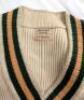 Ross Gerald Gregory, Victoria & Australia, 1933-1939. Australian Test long- sleeved sweater worn by Gregory during his brief Test playing career. The sweater by ‘Farmer’s Sydney’, with his name handwritten to label, with green and gold trim to neck, waist - 2