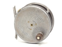 A Hardy Perfect 4" salmon fly reel, ebonite handle, ribbed alloy foot, milled rim tension screw and Mk.II check mechanism, drum with nickel silver locking screw, interior stamped "J.S." (Jimmy Smith), signs of use, mainly to rims, 1930's