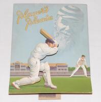 ‘Player’s Please’ c.1930s. Unusual free-standing colour advertising display card produced by John Player and Sons depicting the raised figures of an England batsman (possibly Wally Hammond) and Australian(?) fielder. In the background is a full grandstand