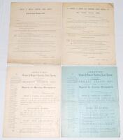 ‘Groves Cricket & General Sporting News Agency, Sheffield’. Two four page ‘Final Revised List of Cricket Fixtures for 1887’, one printed on white paper, the other blue. The front pages detail the terms and prices of the services provided to customers of t