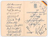 M.C.C. tour to New Zealand 1946/47. Official menu for the ‘Complimentary Dinner’ given by the New Zealand Cricket Council for the M.C.C. touring party, held at Winter Garden, Christchurch, 24th March 1947 during the only Test match played on the New Zeala