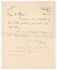 Charles Burgess Fry. Oxford University, Sussex, London County, Hampshire & England 1892-1922. Single page handwritten letter in ink from Fry, dated 5th February 1904. Writing from Glenbourne Manor in Hampshire, Fry encloses ‘a couple of the little picture