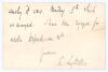 Hon Alfred Lyttelton. Cambridge University, Middlesex & England 1876-1887. Short handwritten note on small ‘Great College Street, Westminster’ headed card, dated 28th October 1906. Lyttelton writes to confirm the date of a dinner engagement. Nicely signed - 2