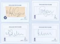Modern England Test Players 1970s-2010s. Black file comprising seventy seven ‘England Test Player’ cards, each individually signed in ink, with the odd signature on piece laid down, of England Test players. Signatures include Saggers, Vaughan, Selby, Huss