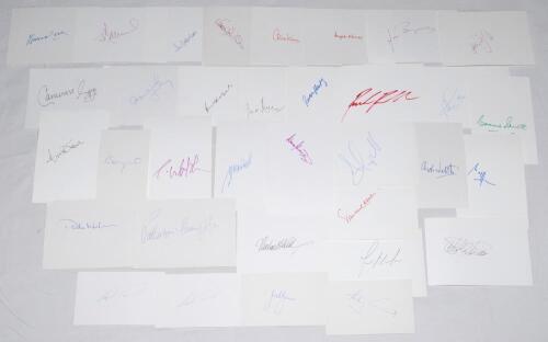 West Indies cricketers 1950s- 2000s. Thirty seven white cards, each individually signed by a West Indies Test cricketer. Signatures are Ramadhin, Hall, Walcott, C. Smith, Adams, Kallicharran, Richards, King (2), Deryck Murrary, Lambert (2), Bishop, Croft 