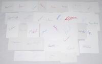 West Indies cricketers 1950s- 2000s. Thirty seven white cards, each individually signed by a West Indies Test cricketer. Signatures are Ramadhin, Hall, Walcott, C. Smith, Adams, Kallicharran, Richards, King (2), Deryck Murrary, Lambert (2), Bishop, Croft 