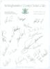 Nottinghamshire C.C.C. &lsquo;Double Winners&rsquo; 1987. Official autograph sheet for the season signed by twenty one players. Signatures include Clive Rice, Richard Hadlee, Tim Robinson, Derek Randall, Chris Broad, Eddie Hemmings etc. Nottinghamshire won the County