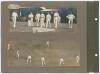 Kent C.C.C. 1908-1910. Three photograph album pages comprising nine early original mono photographs laid down back to back to the pages. Kent players depicted include S.H. Day, F.H. Huish, and C.H.B. Marsham in 1908 with signatures in ink of each player o - 2