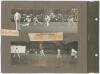 Kent C.C.C. 1908-1910. Three photograph album pages comprising nine early original mono photographs laid down back to back to the pages. Kent players depicted include S.H. Day, F.H. Huish, and C.H.B. Marsham in 1908 with signatures in ink of each player o - 5