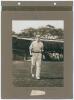 Yorkshire and Middlesex 1911. Two early mono photographs of Yorkshire and Middlesex players, walking on to the field of play. The photographs are laid down individually back to back on a photograph album page with &lsquo;1911&rsquo; and players&rsquo; names annotated in in - 2