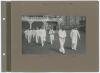 Gentlemen v Players, Scarborough 1913. Three early mono photographs laid back to back on two photograph album pages. One depicts F.L. Fane and M.C. Bird walking out to bat for the Gentlemen with signature in ink of Fane on piece laid down below. G.H. Hirs - 2
