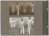 Kent 1909 &1913. Two early mono and sepia photographs laid to two photograph album pages with handwritten titles and annotated players&rsquo; names. One depicts the Kent (&lsquo;Champion County&rsquo;) team walking on to the field of play for the match v Lord Londesborough - 4