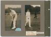 Australia tour to England 1921. Three photograph album pages comprising nine early mono and sepia photographs laid down back to back on pages, of which three relate to the 1921 Australian tour. The pages with handwritten titles and players&rsquo; names annotate - 3