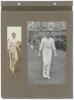 Australia tour to England 1921. Three photograph album pages comprising nine early mono and sepia photographs laid down back to back on pages, of which three relate to the 1921 Australian tour. The pages with handwritten titles and players&rsquo; names annotate - 4