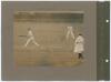 Gilbert Laird Jessop. Gloucestershire, Cambridge University & England 1894-1914. Three photograph album pages comprising nine early original mono and sepia photographs of cricketers for the period 1910-1920. The photographs laid back to back, each page wi - 5