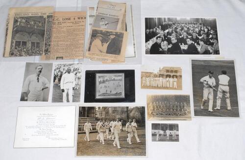 J.W. Goldman collection. A selection of press photographs, candid photographs and postcards from the Goldman collection. Photographs include G.O. Shelmerine&rsquo;s XI entering the field at Cambridge c.1923 including S. Saravanamuttu who later became President 