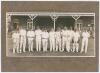 Yorkshire v. M.C.C., Scarborough 1929. Original mono photograph depicting the Yorkshire team lined up in front of the pavilion at Scarborough with spectators in the background for the match played 11th- 13th September 1929. Nicely signed in ink by nine of