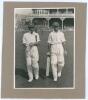 ‘Indian XI v Leveson-Gower’s XI. Scarborough Septr. 1932’. Original mono photograph of the Indian team lined up in front of the pavilion at Scarborough with crowds in the background for the match played 7th- 9th September 1932. Players featured include Na - 2