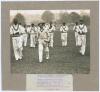 All India tour to England 1936. Large original mono press photograph of the Indian team applauding Roger Human of Worcestershire leaving the field in the tour match played at Worcester, 2nd- 5th May 1936. Typed press caption below the photograph describes