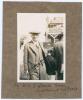 Henry Dudley Gresham Leveson-Gower. Oxford University, Surrey & England 1893-1920. Original sepia candid photograph of Leveson-Gower at Scarborough ‘Sept 1928’, three quarter length wearing a suit and large flat cap, with the pavilion in the background. N