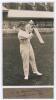 Charles George Macartney. New South Wales & Australia 1905-1927. Original sepia real photograph postcard of Macartney depicted full length in batting pose on the outfield at Scarborough, possibly 1926. Official stamp to verso for H. Walker, Scarborough. I