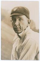 Alfred Ernest ‘Alf’ Dipper. Gloucestershire & England 1908-1932. Original sepia press photograph of Dipper, head and shoulders wearing a cap. The photograph by Sport & General measures 4”x6”. Ex J.W. Goldman collection. Light adhesive marks to verso, some