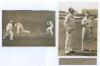 Plum Warner and C.H. Gibson. M.C.C. v South American XI, Lord&rsquo;s, June 1932. Excellent original sepia photograph of the two captains tossing for innings. Very nicely signed in black ink to the photograph by Gibson and Warner. 5.75&rdquo;x8&rdquo;. Includes a trimmed h