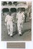 Eddie Paynter and Len Hutton. Scarborough 1937. Original mono photograph of Paynter and Hutton walking out to bat for H.D.G. Leveson-Gower&rsquo;s XI to resume their innings after lunch on the first day&rsquo;s play in the match v M.C.C.Australian Touring Team, 4th- 