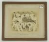 Gloucestershire, 1893. Original sepia photograph of the Gloucestershire team, seated and standing in rows, wearing cricket attire, caps and blazers. Players featured are Dr. W.G. Grace (Cpt), Painter, Roberts, Ferris, Rice, Kitcat, Atfield, Murch, Radclif