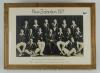 New Zealand tour of England 1927. Mono studio printed[?] photograph of the New Zealand team standing and seated in rows wearing cricket attire and tour blazer with the tour manager D. Hay to centre. The photograph mounted with unofficial title to top and 