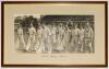 M.C.C. tour of Australia & New Zealand 1946/47. Excellent and original mono press photograph of the M.C.C. team walking out to field in the tour match against Wellington, with a portly looking Wally Hammond, as Captain, leading them out in front of the pa