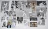 Cricket photographs. Collection of eight framed photographs, some signed. The signed photographs are of Jim Laker bowling, Neil Harvey, head and shoulders and Len Hutton, half length. Unsigned photographs include Keith Millar, Don Braman, Bill Brown, Pete - 3