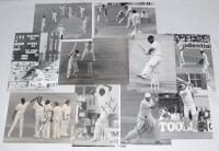 India v England 1959-1993. Twenty original mono with the odd colour press photographs of match action for the period. Players featured include Kapil Dev, Syed Kirmani, Sachin Tendulkar, Anil Kumble, Mohammad Azharuddin, Pravin Amre (India), Geoff Pullar, 