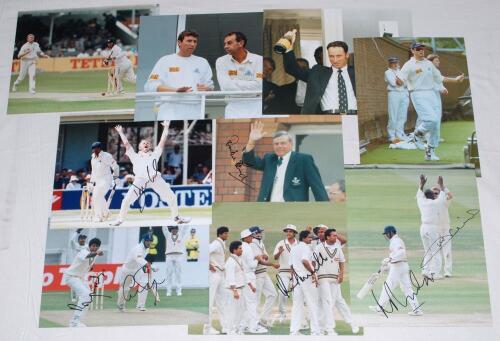 India tour to England 1996. Forty five original colour press photographs of match action, awards, celebrations etc. from the 1996 tour. Five photographs are signed by the featured player(s). Signatures are Venkatesh Prasad, Graham Thorpe, Nayan Mongia, Ch