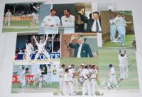 India tour to England 1996. Forty five original colour press photographs of match action, awards, celebrations etc. from the 1996 tour. Five photographs are signed by the featured player(s). Signatures are Venkatesh Prasad, Graham Thorpe, Nayan Mongia, Ch