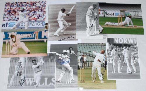 Pakistan v England 1980s-1990s. A good selection of ninety five original mono and colour press photographs for the period, of which fifteen are signed by the featured player. Signatures are Inzamam-ul-Haq, Saeed Anwar, Ijaz Ahmed, Waqar Younis, Mushtaq Ah