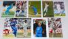 England signed photographs 1990s/2000s. Fifteen colour and fifteen mono press photographs of England players, the majority in match action. Each signed by the featured player(s). Signatures are Gough, Stewart (4 different), Hick (2), Cork (2), Caddick, At