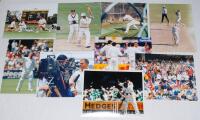 England tour to Australia 1994/95. Sixty colour press photographs from the tour comprising match action, training, interviews, in the nets, crowd scenes, playing golf etc. Players featured include Gatting, Crawley, DeFreitas, Gooch, Atherton, Malcolm, Gou