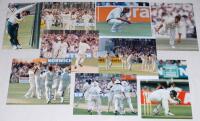 Australia tour to England 1997. Forty five colour press photographs from the tour, the majority of match action, training etc. Players featured include McGrath, Warne, M. Waugh, Blewett, Kasprowicz, S. Waugh, Bevan, Reiffel (Australia), Thorpe, A. Hollioa