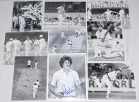 Australia tours to England 1980 & 1981. A selection of mono and colour press photographs, prints, magazine and collectors&rsquo; cards. Two photographs are signed, one of Bob Willis, the other by John Emburey. Other players featured include Brearley in the nets