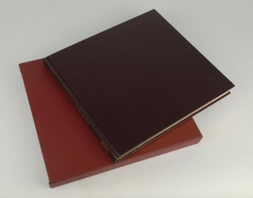 &lsquo;Felix and the Eleven of England&rsquo;, Gerald Brodribb. Boundary Books 2002. Full leather with gilt title to spine and gilts to page edges, in slipcase. Limited Edition of 250 copies each signed by a descendent of Felix, J.E. Wanostrocht, by Ted Dexter, Pres