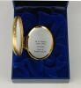 &lsquo;W.G. Grace&rsquo;. Halcyon Days oval enamelled pill box. The lid decorated with full length figure of Grace by &lsquo;Spy&rsquo;, biographical details of Grace to the inside of the lid, the inside base with inscription, &lsquo;W.G. Grace, 1848-1915. Hero of English Cricket&rsquo;. St - 2