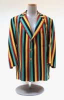 Ian Botham. Hudson&rsquo;s Hollywood XI &lsquo;iconic&rsquo; cricket blazer worn by Botham during his brief dalliance with Tim Hudson as his agent/publicist in 1985. The very colourful vertically striped blazer, in the most garish colours taken from Rastafarian culture, of