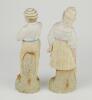&lsquo;Young England and Young England&rsquo;s sister&rsquo;. A pair of continental bisque figures of a boy, wearing hooped cap holding a cricket ball and a young girl, also wearing a hooped cap, dressed in three-quarter dress holding a cricket bat, both on naturalistic ba - 2