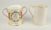 M.C.C. Bicentenary 1787-1987. Spode china two handled loving tankard with decoration and titles to front and back, gold lustre to handles, rim, and base. 4.5&rdquo; tall. Very good condition. Sold with a further Sandland one pint ceramic tankard produced to com - 2