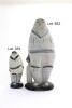 &lsquo;The Cricketer Figure&rsquo;. Susan Parkinson (1925-2012) and Richard Parkinson (1927-1985). A large and unusual highly stylised abstract ceramic figure of a batsman, wearing a cap, standing full length wearing cricket pads and holding a bat to side. 14.75&rdquo; tal