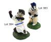 &lsquo;The Badger Batsman&rsquo;. A handmade and painted figure of a badger in cricket attire in batting pose wearing a cap. 6&rdquo; tall. Makers mark and date &lsquo;86&rsquo; impressed to base. A excellent detailed figure. This is an original unique figure and no copies were ever m